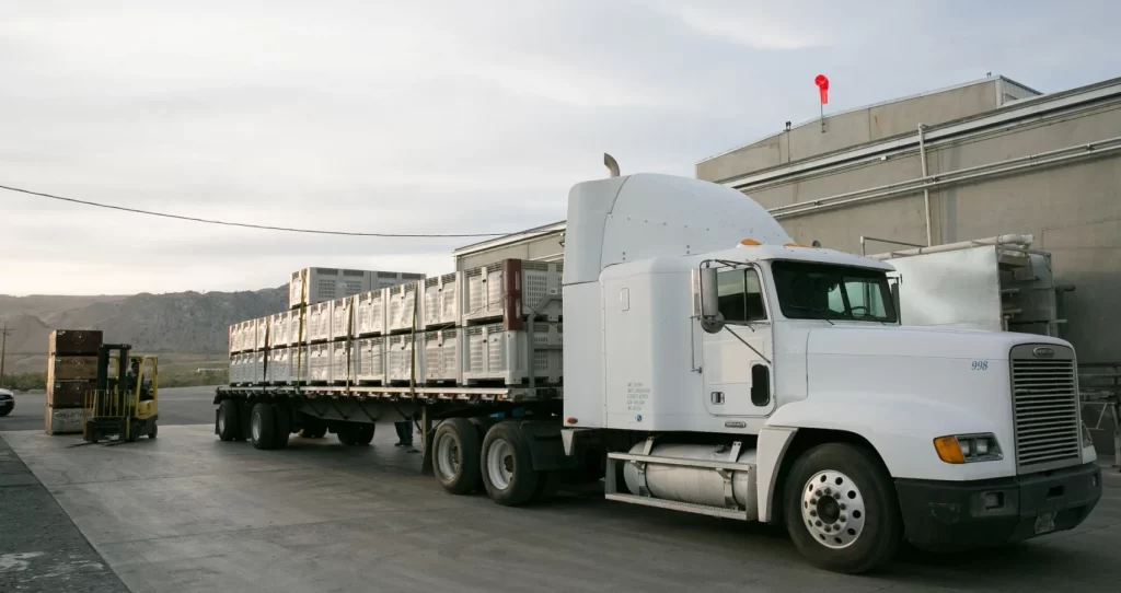 truck with apple bins