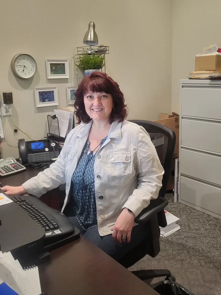 lady at desk