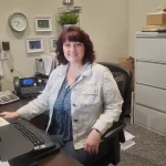 lady at desk